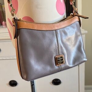 NWT Dooney & Bourke Tan and Brown Wexford Pouchette Crossbody Bag
